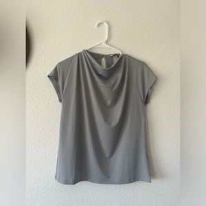 H&M | cowl neck blue grey top